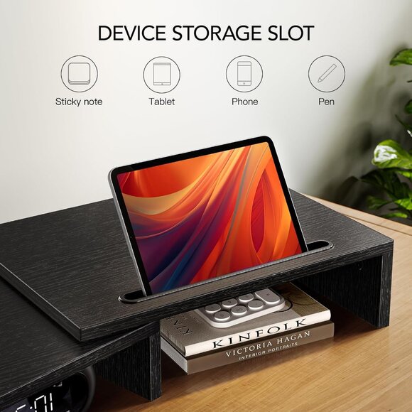 Ergonomic Dual Monitor Stand Riser - Adjustable Desk Organizer for Productivity - Picture 5 of 7